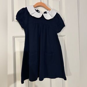 Edgehill Collection Navy Dress with White Collar, 3T